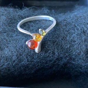 Tricolor Amber Ring